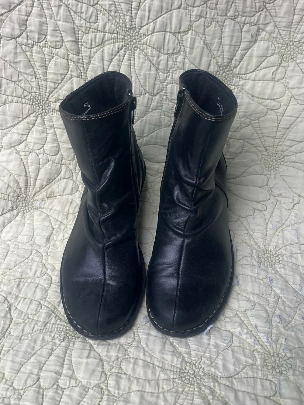 Clarks Black Leather Ankle Boots